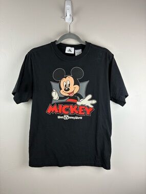 Disney Black Mickey Mouse Retro Top Unisex Adult Small Walt Disney World Top